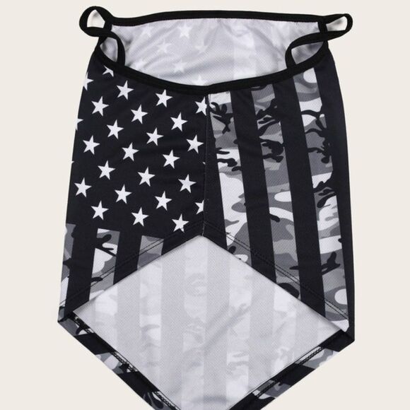 NEW Shein Sun Protection Earhook Neck Gaiter American Flag Grey Black - Picture 5 of 9